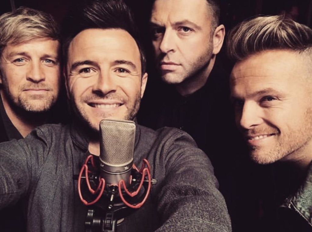 Westlife in the studio recording Better Man, March 2019