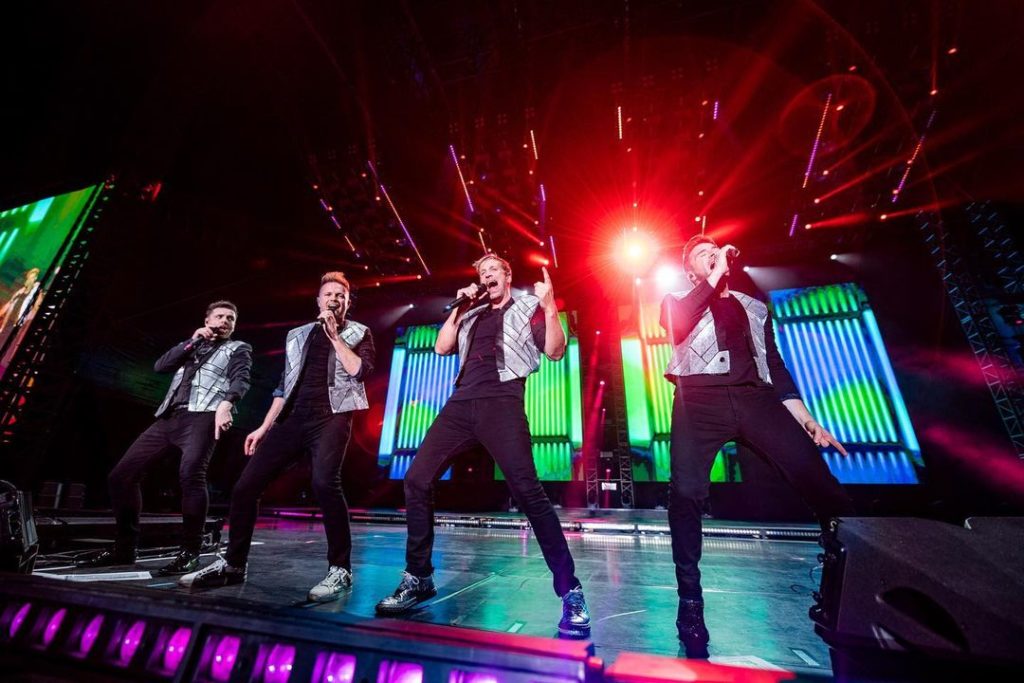 Westlife on stage in Jakarta, Indonesia, February 2023